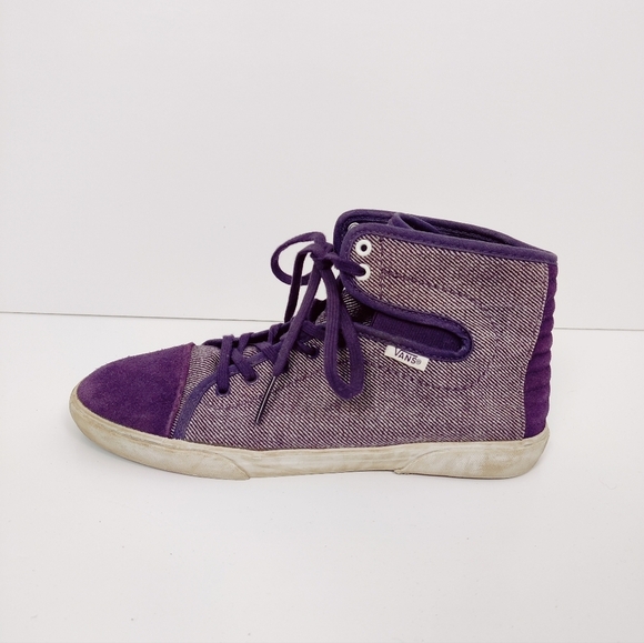 Vans Shoes - Vans Hadley Purple Hi-Canvas Skate Sneaker Shoe High Top Women's Size 8
